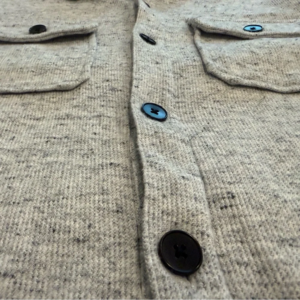 Banana Republic Gray Knit Shirt Jacket Men’s Medium Button Front Overshirt